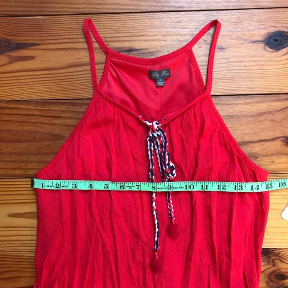 Lily Rose Red Sheath Tassle Dress, NWT, M - Picture 7 of 12